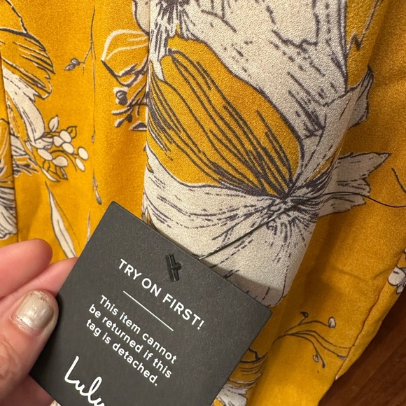 Lulus Darling Daylily Mustard Yellow Floral Print High-low Maxi Dress - Size L - Picture 3 of 4